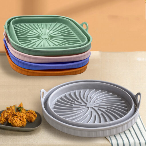 Silicone Collapsible Kitchen Air Fryer Pot Basket Tray
