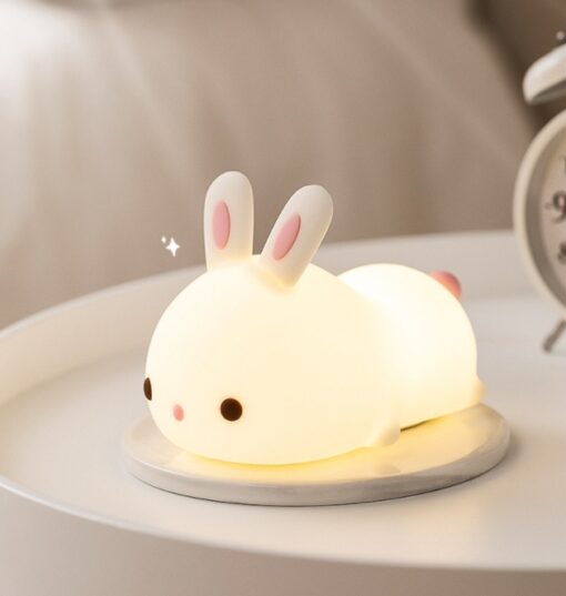 Creative Silicone Rabbit Pat Night Light Children Lamp