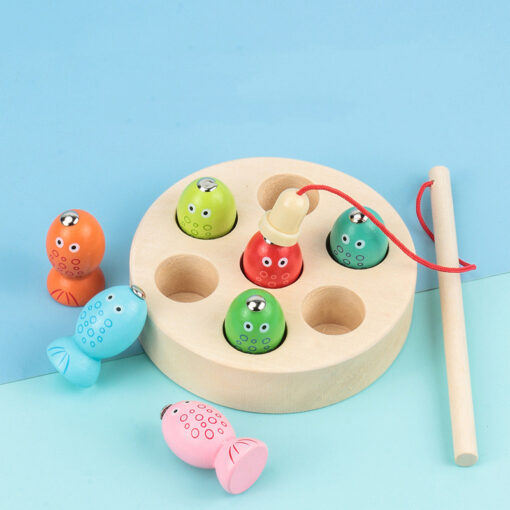 Wooden Round Children's Magnetic Fishing Toy