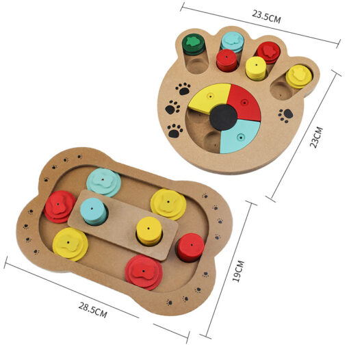 Interactive Wooden Dog Food Feeder Educational Toy