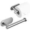 Multifunctional Bathroom Toilet tissue Paper Holder. The toilet paper roll holder is made of 304 stainless steel with a rust-proof surface.