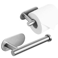 Multifunctional Bathroom Toilet tissue Paper Holder. The toilet paper roll holder is made of 304 stainless steel with a rust-proof surface.