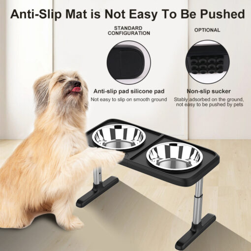 Non-slip Folding Pet Double Bowl Tableware Tray