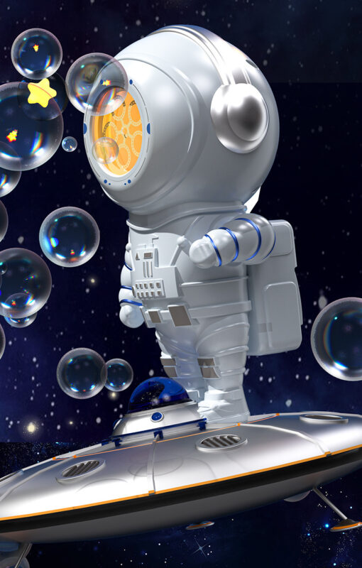 Electric Rotating Astronaut Bubble Blower Machine