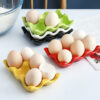 Durable Ceramic Six Egg Compartment Storage Tray