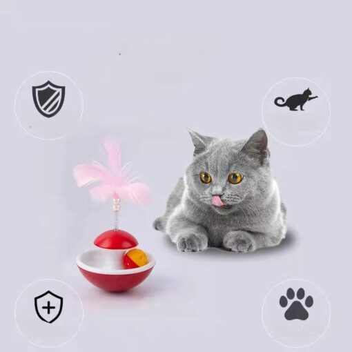 Interactive Cat Bell Tease Stick Feather Tumbler Toy