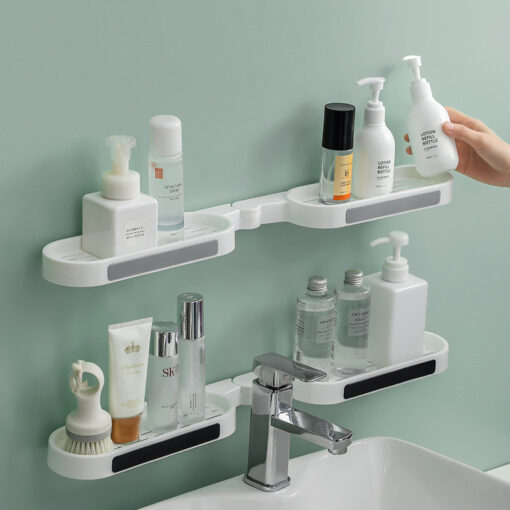 Foldable Bathroom Bathtub Storage Organizer Shelf