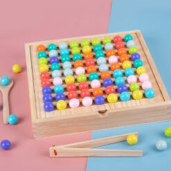 Creative Wooden Rainbow Clip Beads Game Match Toy