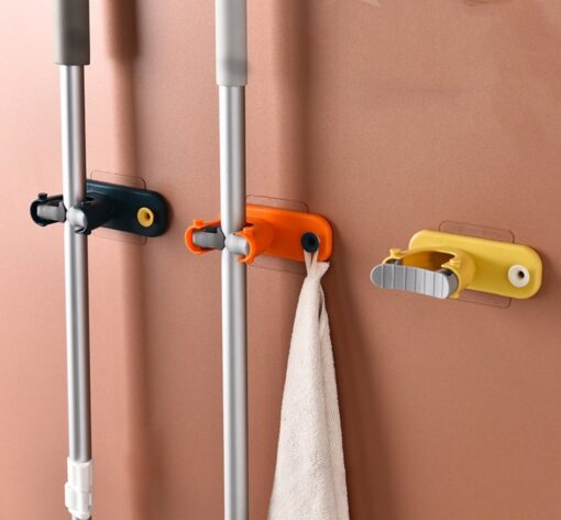 Wall Hanging Bathroom Mop Hook Rack Holder