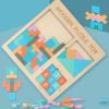 Wooden Children's Jigsaw Puzzle Tetris Educational Toy