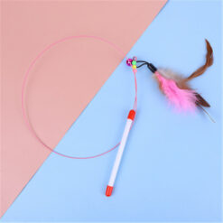 Interactive Cat Teasing Stick Feather Bells Wire Toys
