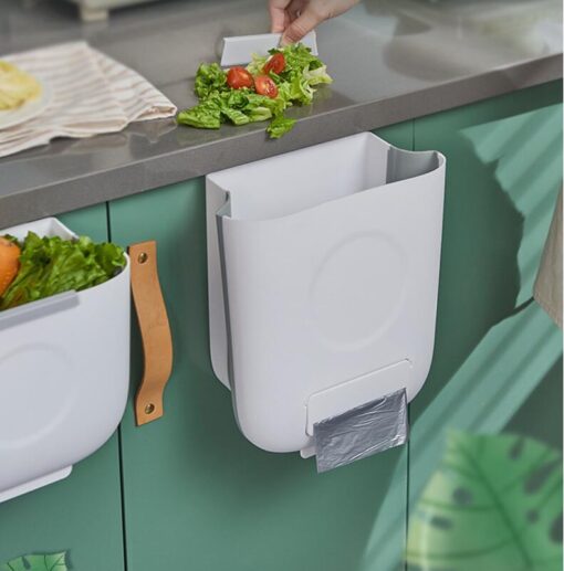 Wall Mounted Kitchen Folding Household Trash Can