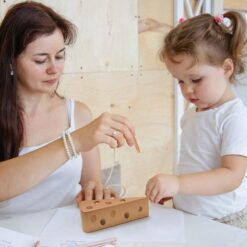 Wooden Montessori Cheese Threading Game Toy