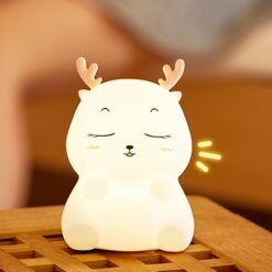 Cute Silicone Cartoon Deer Night Light LED Lamp