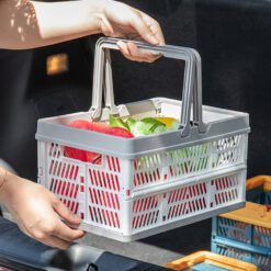 Portable Collapsible Plastic Storage Basket Container