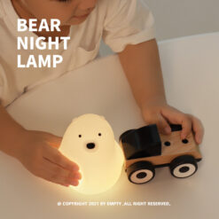 Silicone Little White Bear Sleeping Night Light Lamp