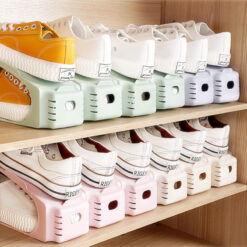 Adjustable Plastic Shoe Rack Storage Organizer