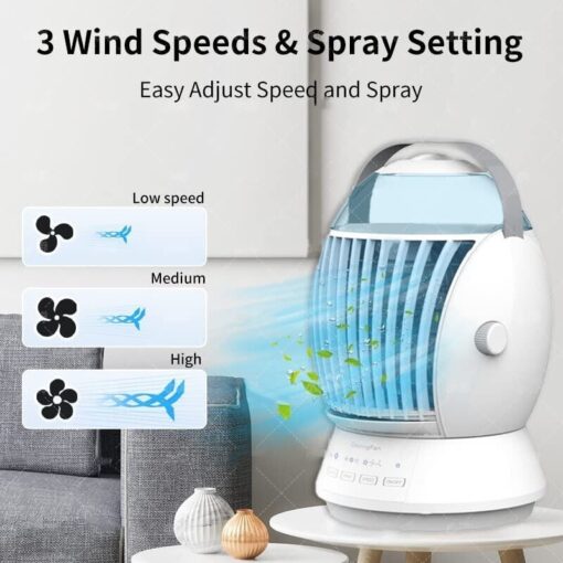 Portable USB Rechargeable Air Cooler Desktop Fan - Image 6