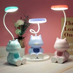 Cute Cartoon Cat LED Charging Table Holder Light Lamp