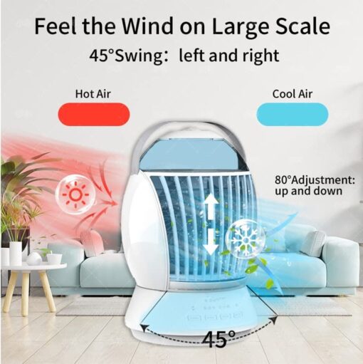 Portable USB Rechargeable Air Cooler Desktop Fan - Image 4