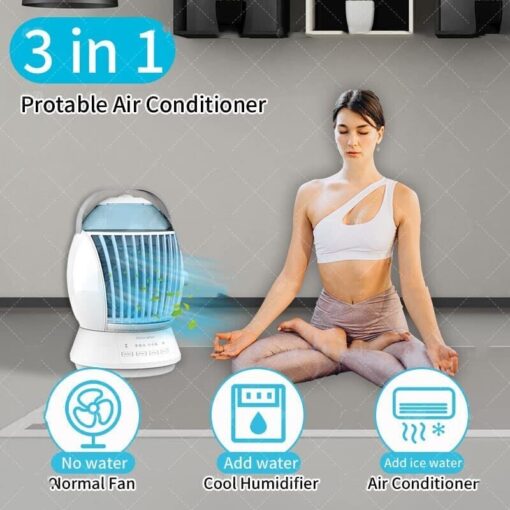 Portable USB Rechargeable Air Cooler Desktop Fan - Image 3