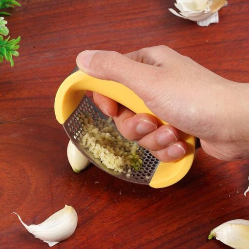 Stainless Steel Curve Manual Garlic Press Masher - Image 5