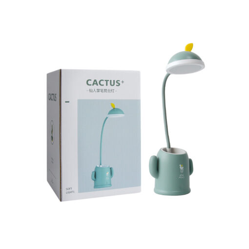 Rechargeable Cactus Pen Holder LED Desk Table Lamp