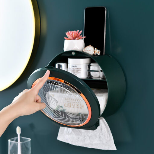 Wall Mounted Punch Free Tissue Storage Dispenser