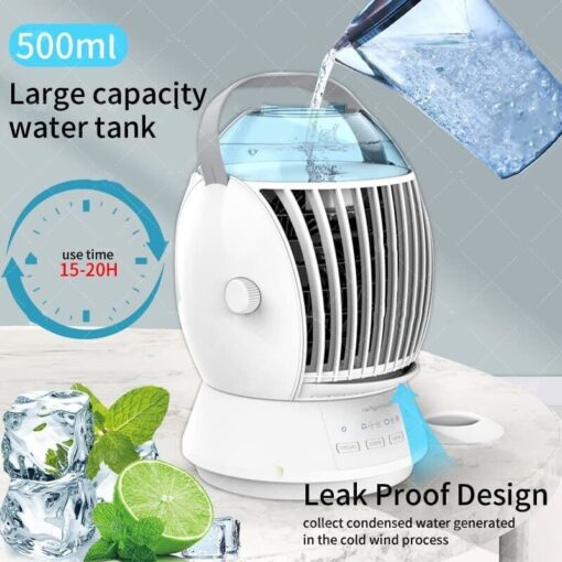 Portable USB Rechargeable Air Cooler Desktop Fan - Image 5