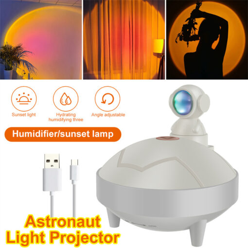 360 Degree Rotating Astronaut Sunset Lamp Humidifier