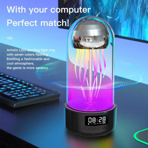 Creative Colorful Jellyfish Clock Luminous Lamp