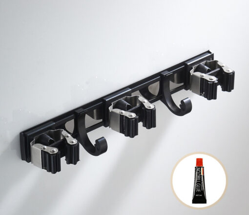 Stainless Steel Wall-Mounted Mop Clip Holder - Image 4