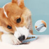 Pet Leaky Ball Rocket Shape Teething Squeaky Stick Toy
