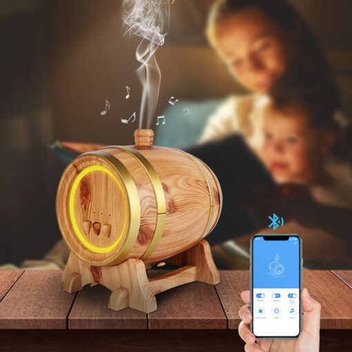Smart APP Wooden Barrel Aromatherapy Humidifier