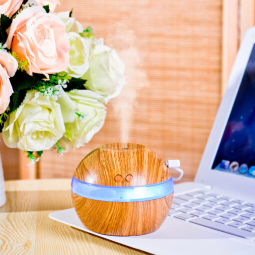 Wood Grain Large Capacity LED Light Humidifier