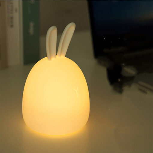 Cute Silicone Colorful Rabbit Night Light Lamp