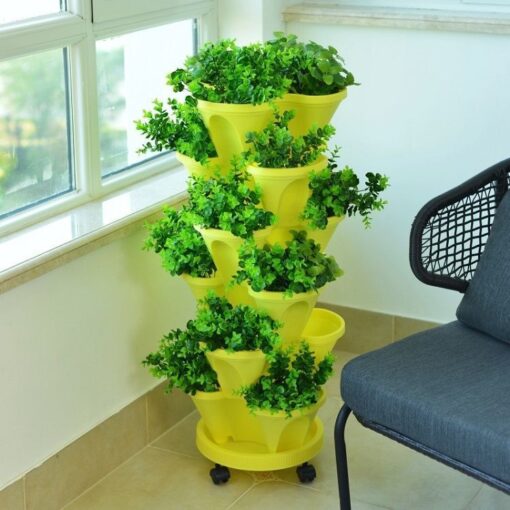 Vertical Stackable Flower Pot Saucer Planter