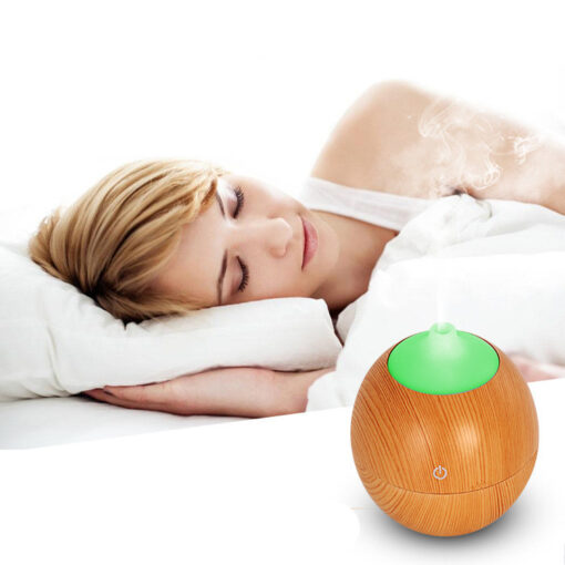 Wood Grain Mini LED Light Aromatherapy Humidifier - Image 7