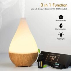 Wood Grain Ultrasonic Aromatherapy Humidifier Lamp