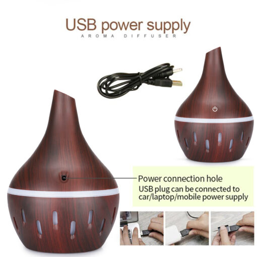 Wood Grain Household Mini Color-changing Air Humidifier - Image 7