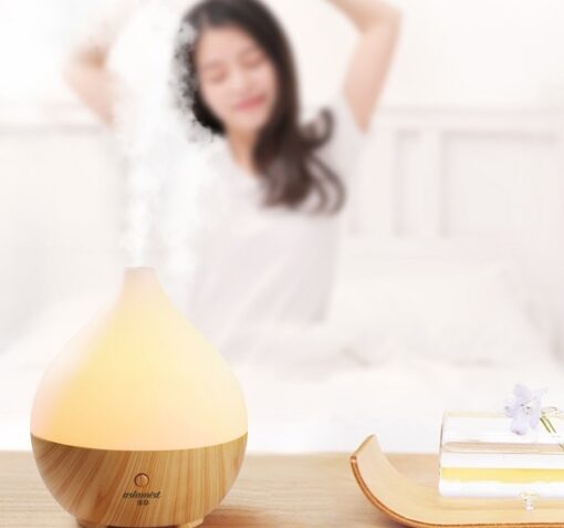 Wood Grain Night Light Aroma Diffuser Humidifier