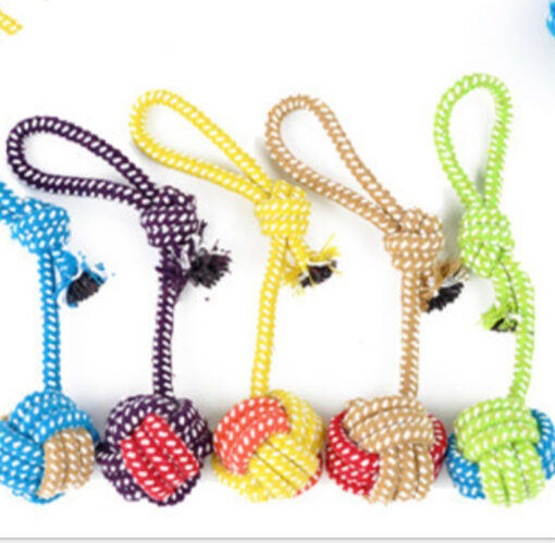 Interactive Hand knitted Knot Dog Leash Toys