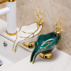Ceramic Household Bathroom Soap Dish Drain Box