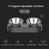 Stainless Steel Pet Adjustable Feeder Double Bowl