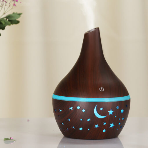 Wood Grain Small Hollow Aromatherapy Humidifier - Image 3