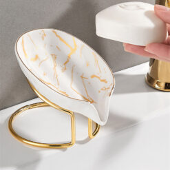 Ceramic Soap Dish Self-Draining Holder Tray