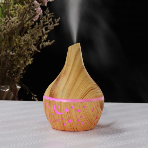 Wood Grain Small Hollow Aromatherapy Humidifier - Image 5