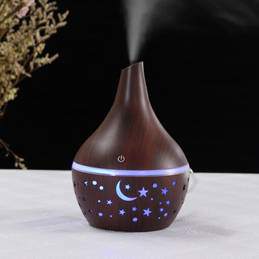 Wood Grain Small Hollow Aromatherapy Humidifier - Image 6