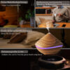 Ultrasonic Wood Grain Colorful LED Night Light Humidifier