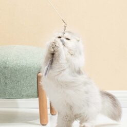 Interactive Cat Telescopic Rod Laser Feather Stick Toy